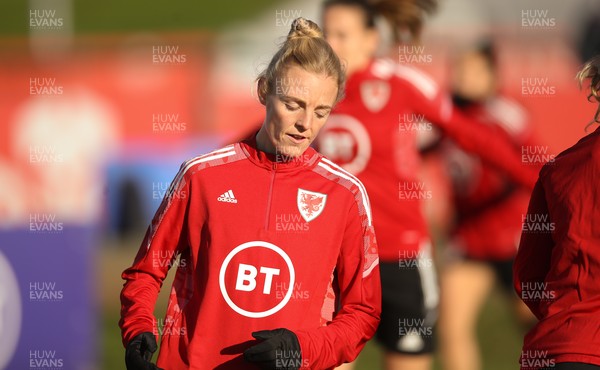 231121 - Wales Women Football Training - Sophie Ingle of Wales during a training session ahead of their World Cup qualifying match against Greece