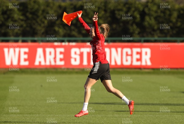 231121 - Wales Women Football Training - Kayleigh Green of Wales during a training session ahead of their World Cup qualifying match against Greece