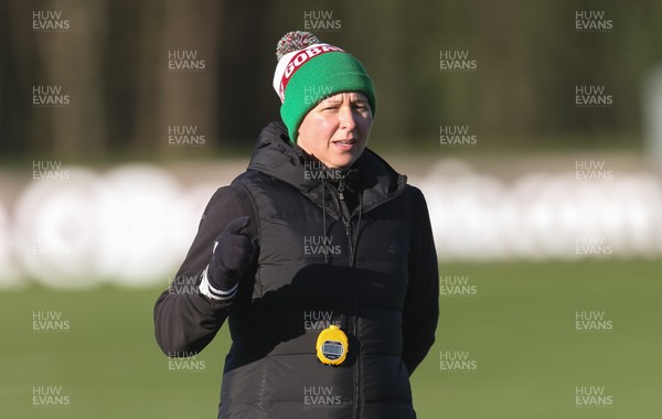 261120 - Wales Women Football Training session - Wales Women head coach Jayne Ludlow during a training session ahead of their Women's European Championship Qualifying match against Belarus on the 1st December