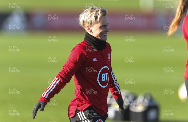 261120 - Wales Women Football Training session - Jess Fishlock during a training session ahead of their Women's European Championship Qualifying match against Belarus on the 1st December