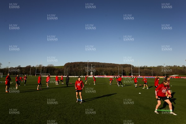 261120 - Wales Women Football Training session - The Wales women squad during a training session ahead of their Women's European Championship Qualifying match against Belarus on the 1st December