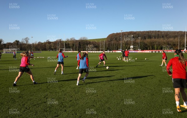 261120 - Wales Women Football Training session - The Wales women squad during a training session ahead of their Women's European Championship Qualifying match against Belarus on the 1st December