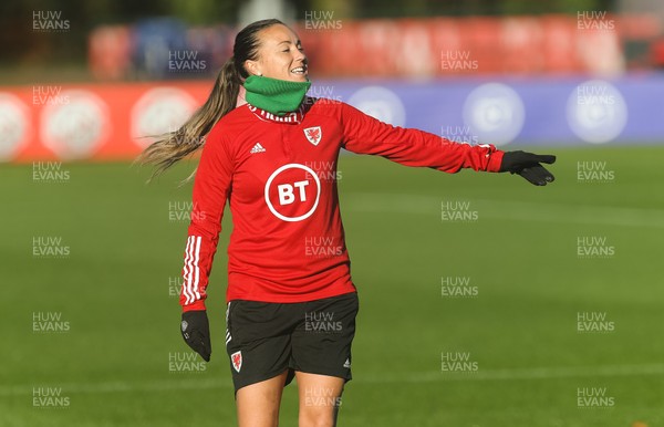 261120 - Wales Women Football Training session - Natasha Harding during a training session ahead of their Women's European Championship Qualifying match against Belarus on the 1st December