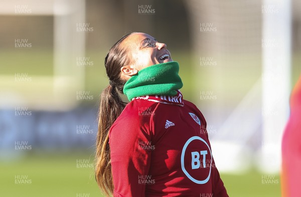 261120 - Wales Women Football Training session - Natasha Harding during a training session ahead of their Women's European Championship Qualifying match against Belarus on the 1st December