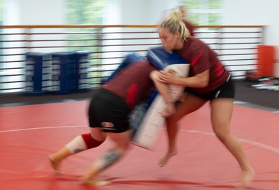 140426 - Wales Women Gym and Dojo Training session - Kelsey Jones during a gym and dojo training session ahead of their match against France 