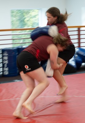 140426 - Wales Women Gym and Dojo Training session - Maisie Davies during a gym and dojo training session ahead of their match against France 