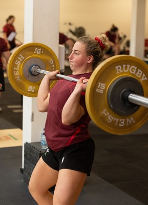 140426 - Wales Women Gym and Dojo Training session - Molly Reardon during a gym session ahead of their match against France 