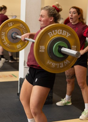 140426 - Wales Women Gym and Dojo Training session - Molly Reardon during a gym session ahead of their match against France 
