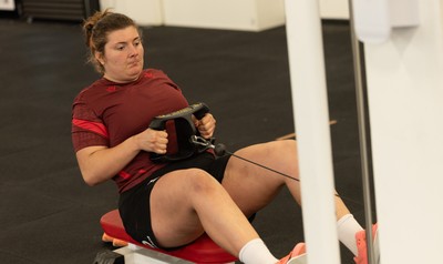 140426 - Wales Women Gym and Dojo Training session - Stella Orrin during a gym session ahead of their match against France 