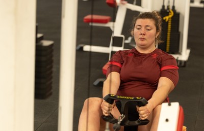 140426 - Wales Women Gym and Dojo Training session - Stella Orrin during a gym session ahead of their match against France 