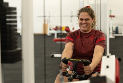 140426 - Wales Women Gym and Dojo Training session - Natalia John during a gym session ahead of their match against France 