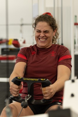 140426 - Wales Women Gym and Dojo Training session - Natalia John during a gym session ahead of their match against France 