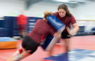 140426 - Wales Women Gym and Dojo Training session - Maisie Davies during a gym and dojo training session ahead of their match against France 