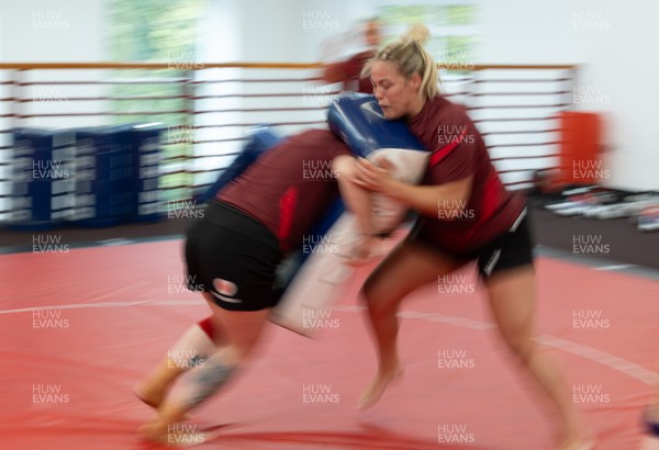 140426 - Wales Women Gym and Dojo Training session - Kelsey Jones during a gym and dojo training session ahead of their match against France 