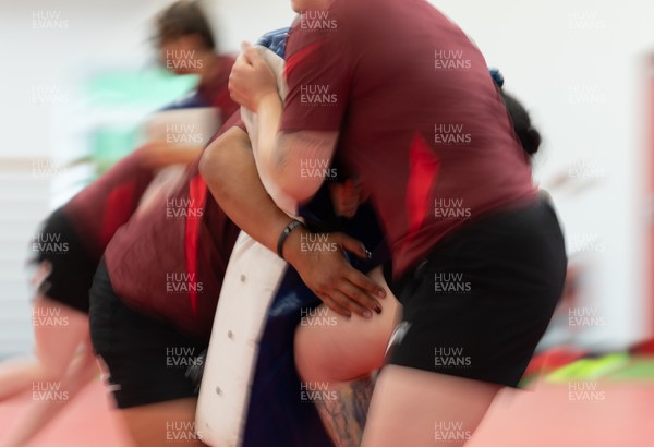 140426 - Wales Women Gym and Dojo Training session - Wales squad members during a gym and dojo training session ahead of their match against France 