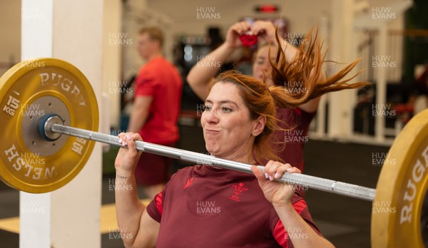 140426 - Wales Women Gym and Dojo Training session - Georgia Evans during a gym session ahead of their match against France 