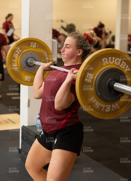 140426 - Wales Women Gym and Dojo Training session - Molly Reardon during a gym session ahead of their match against France 