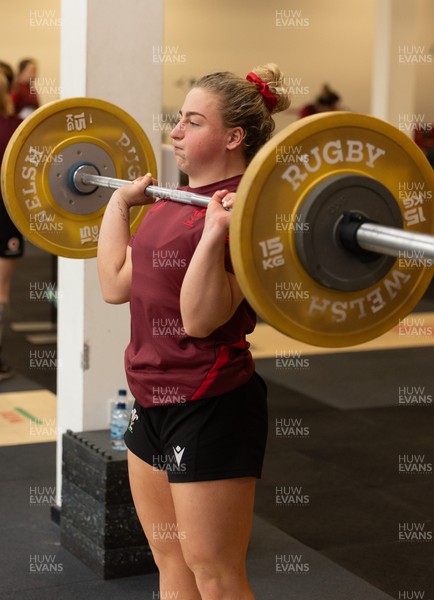 140426 - Wales Women Gym and Dojo Training session - Molly Reardon during a gym session ahead of their match against France 