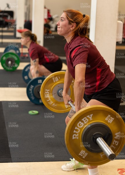 140426 - Wales Women Gym and Dojo Training session - Georgia Evans during a gym session ahead of their match against France 