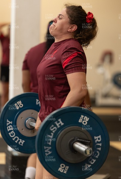 140426 - Wales Women Gym and Dojo Training session - Natalia John during a gym session ahead of their match against France 