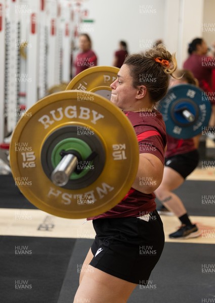 140426 - Wales Women Gym and Dojo Training session - Jenni Scoble during a gym session ahead of their match against France 