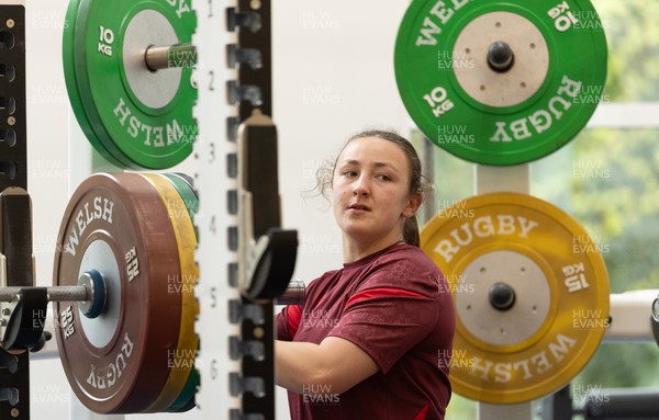 140426 - Wales Women Gym and Dojo Training session - Kendall Waudby during a gym session ahead of their match against France 
