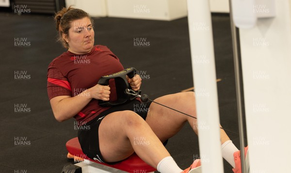 140426 - Wales Women Gym and Dojo Training session - Stella Orrin during a gym session ahead of their match against France 