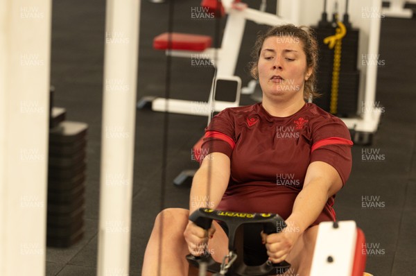 140426 - Wales Women Gym and Dojo Training session - Stella Orrin during a gym session ahead of their match against France 