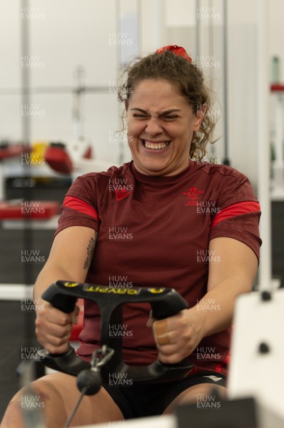 140426 - Wales Women Gym and Dojo Training session - Natalia John during a gym session ahead of their match against France 