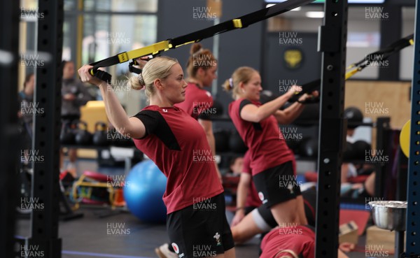 131023 - Wales Women Conditioning Session - Meg Webb during a gym session on Wales’ first full day in Wellington, New Zealand ahead of the start of WXV1