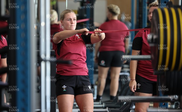 131023 - Wales Women Conditioning Session - Alex Callender during a gym session on Wales’ first full day in Wellington, New Zealand ahead of the start of WXV1