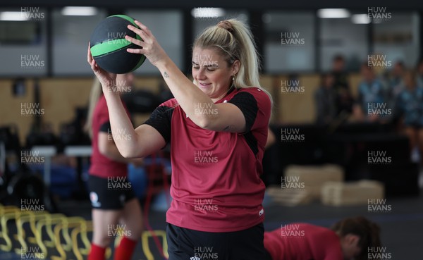 131023 - Wales Women Conditioning Session - Carys Williams-Morris during a gym session on Wales’ first full day in Wellington, New Zealand ahead of the start of WXV1
