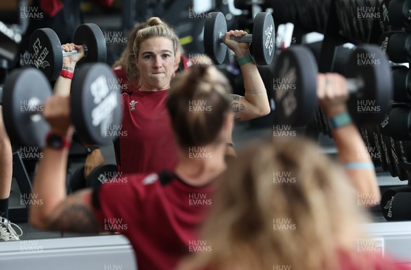 131023 - Wales Women Conditioning Session - Keira Bevan during a gym session on Wales’ first full day in Wellington, New Zealand ahead of the start of WXV1