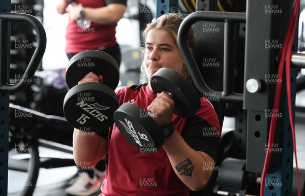 131023 - Wales Women Conditioning Session - Bethan Lewis during a gym session on Wales’ first full day in Wellington, New Zealand ahead of the start of WXV1
