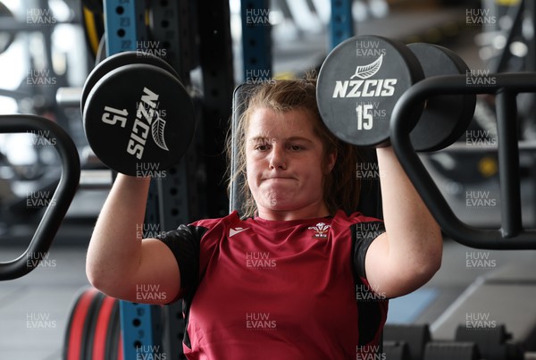 131023 - Wales Women Conditioning Session - Kate Williams during a gym session on Wales’ first full day in Wellington, New Zealand ahead of the start of WXV1