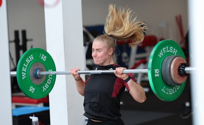 020424 - Wales Women’s Rugby Gym Session - Catherine Richards during a gym session ahead of Wales’ next Women’s 6 Nations match against Ireland