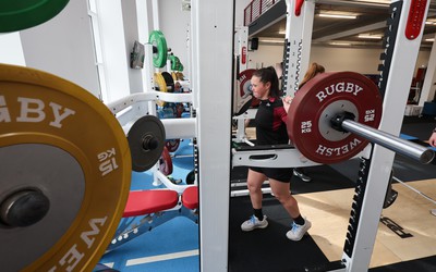 020424 - Wales Women’s Rugby Gym Session - Meg Davies during a gym session ahead of Wales’ next Women’s 6 Nations match against Ireland