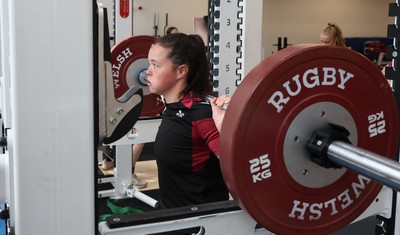 020424 - Wales Women’s Rugby Gym Session - Meg Davies during a gym session ahead of Wales’ next Women’s 6 Nations match against Ireland