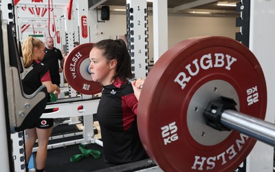 020424 - Wales Women’s Rugby Gym Session - Meg Davies during a gym session ahead of Wales’ next Women’s 6 Nations match against Ireland