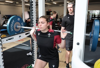 020424 - Wales Women’s Rugby Gym Session - Amelia Tutt during a gym session ahead of Wales’ next Women’s 6 Nations match against Ireland