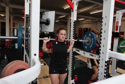 020424 - Wales Women’s Rugby Gym Session - Jenny Hesketh during a gym session ahead of Wales’ next Women’s 6 Nations match against Ireland