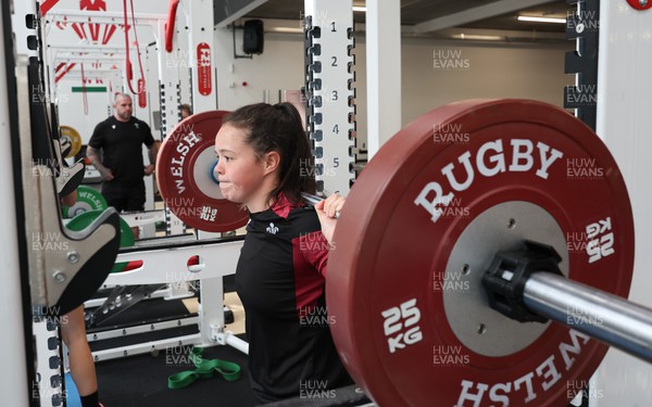 020424 - Wales Women’s Rugby Gym Session - Meg Davies during a gym session ahead of Wales’ next Women’s 6 Nations match against Ireland