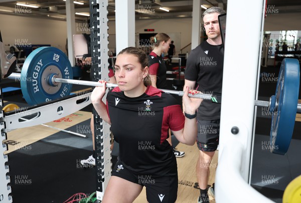 020424 - Wales Women’s Rugby Gym Session - Amelia Tutt during a gym session ahead of Wales’ next Women’s 6 Nations match against Ireland