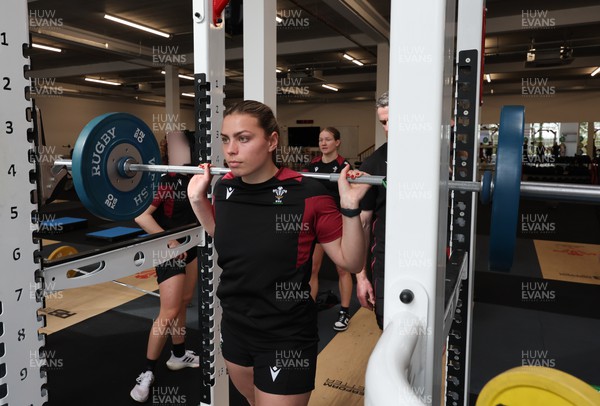 020424 - Wales Women’s Rugby Gym Session - Amelia Tutt during a gym session ahead of Wales’ next Women’s 6 Nations match against Ireland