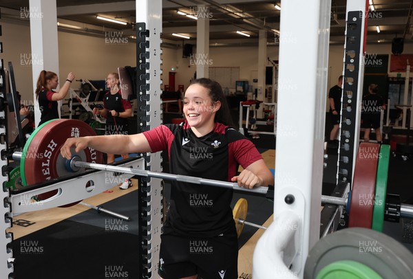 020424 - Wales Women’s Rugby Gym Session - Meg Davies during a gym session ahead of Wales’ next Women’s 6 Nations match against Ireland