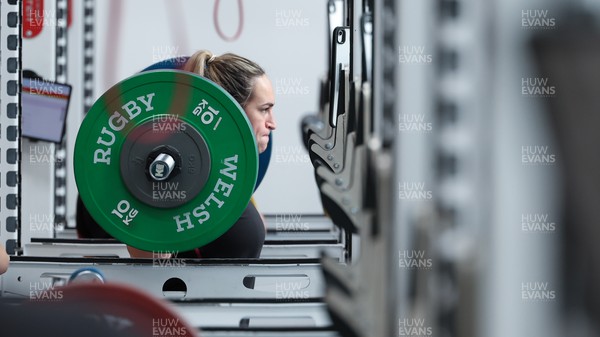 020424 - Wales Women’s Rugby Gym Session - Courtney Keight during a gym session ahead of Wales’ next Women’s 6 Nations match against Ireland