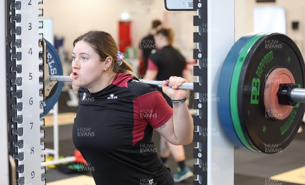 120324 - Wales Women Gym session - Gwen Crabb during a gym session ahead of the start of the Women’s 6 Nations
