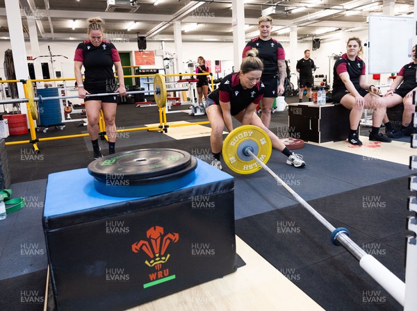 120324 - Wales Women Gym session - Alisha Butchers during a gym session ahead of the start of the Women’s 6 Nations