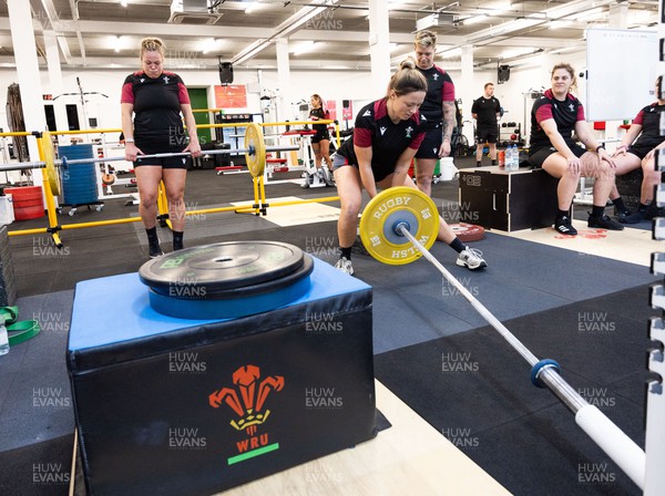120324 - Wales Women Gym session - Alisha Butchers during a gym session ahead of the start of the Women’s 6 Nations