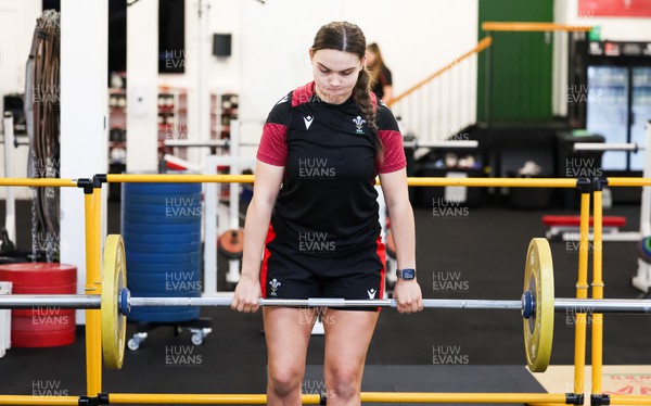 120324 - Wales Women Gym session - Bryonie King during a gym session ahead of the start of the Women’s 6 Nations